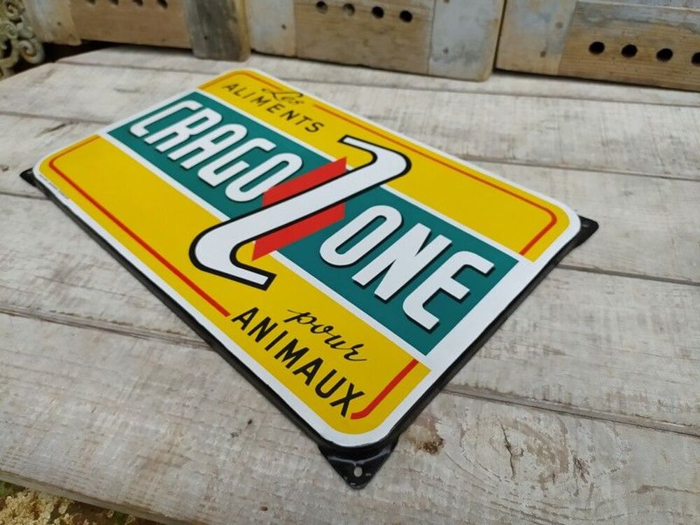 Ancienne Plaque &Eacute;maill&eacute;e Cragozone Aliments Animaux 