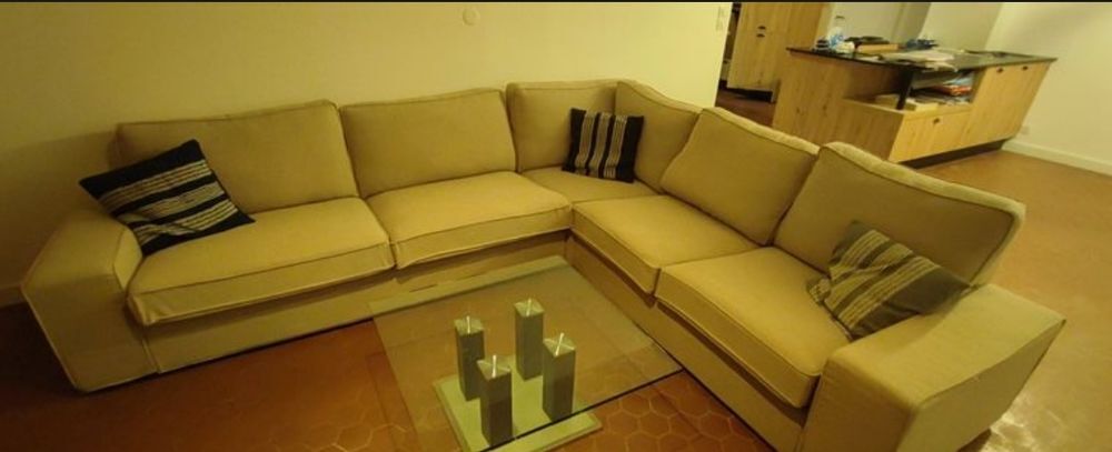 Canap&eacute; en tissu beige 5 places &eacute;tat neuf Meubles