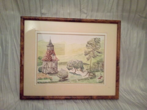 Peinture aquarelle paysage normand  15 Savigny-sur-Orge (91)