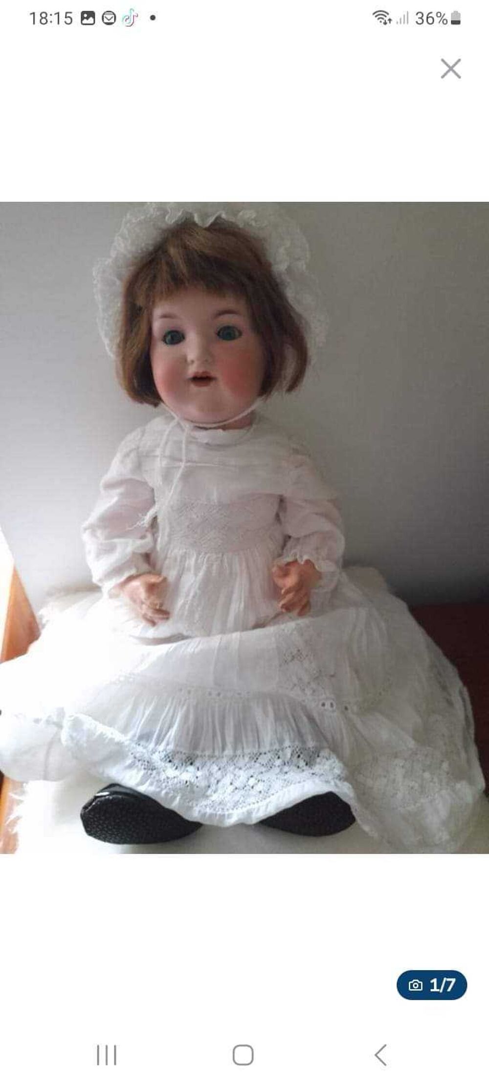 Poup&eacute;e ancienne t&ecirc;te porcelaine 