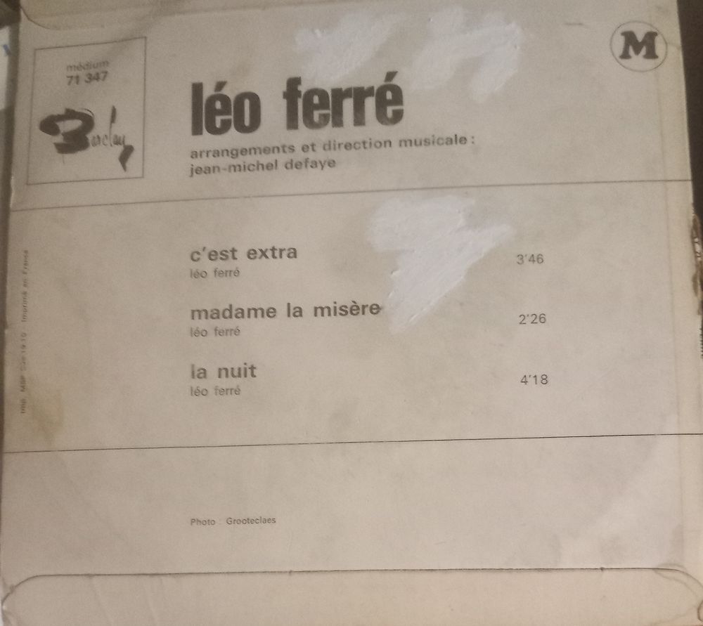 LEO FERRE / 2 X DISQUES VYNIL 45 TOURS CD et vinyles
