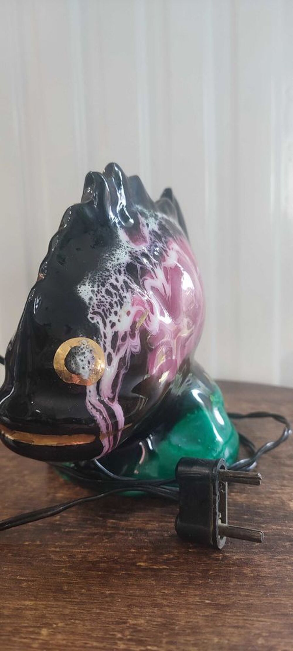 Lampe poisson c&eacute;ramique Vallauris 