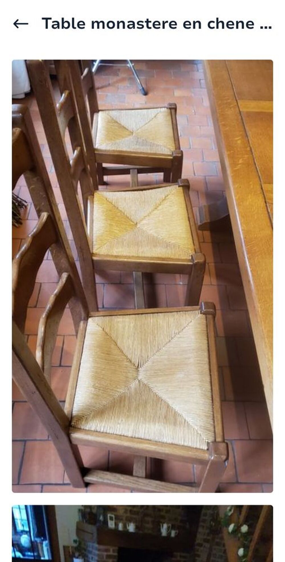 Table monast&egrave;re en ch&ecirc;ne avec ses 6 chaises Meubles