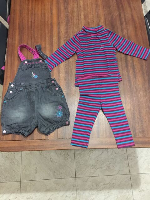 Ensemble enfant fille salopette / leggins / tee shirt 5 Saleilles (66)