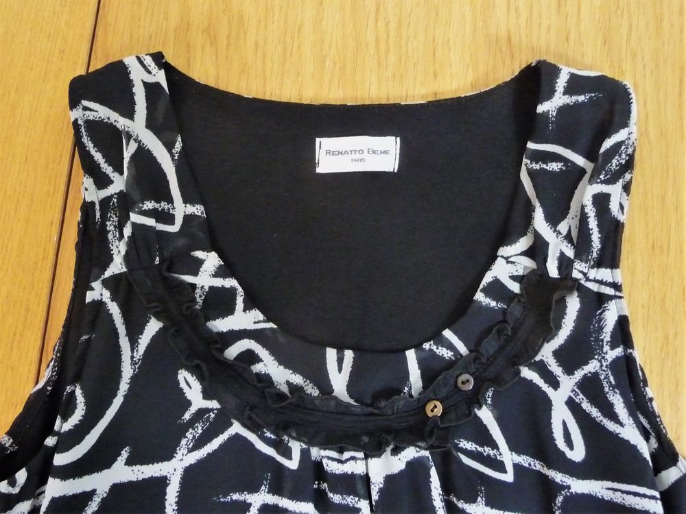 Robe/ Tunique Noir et Gris sans manches- Renatto Bene Vêtements