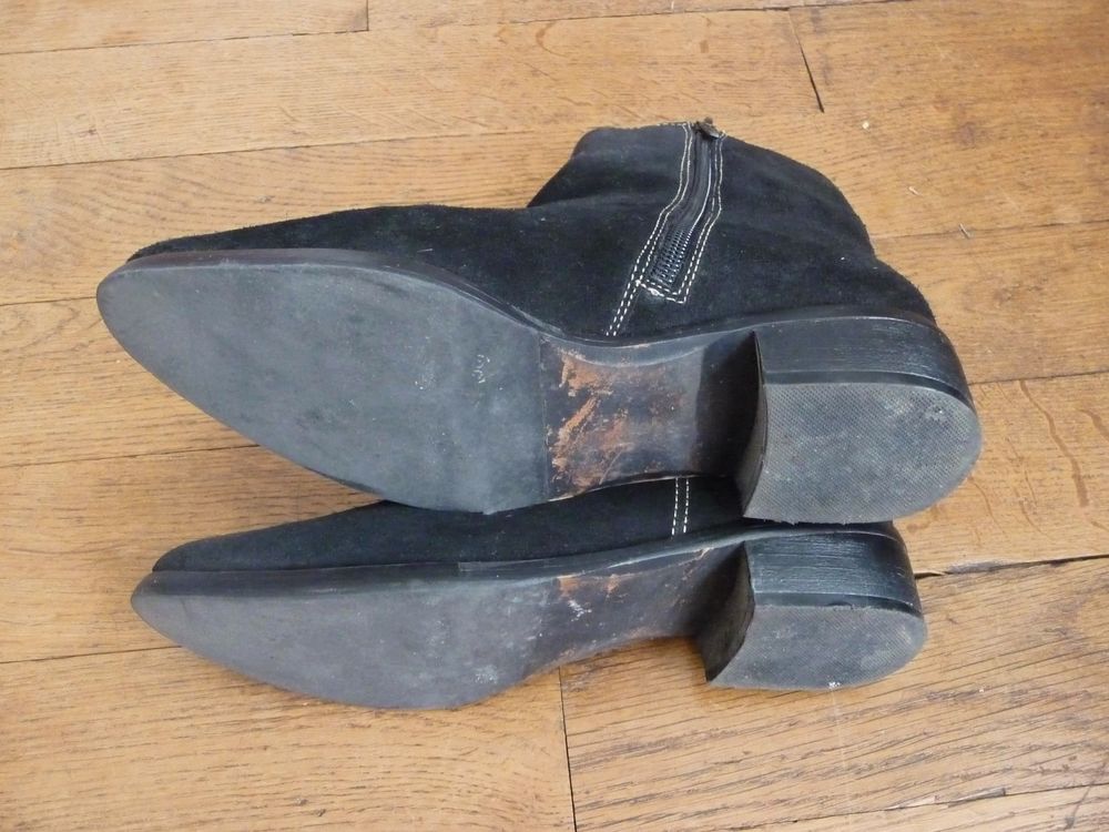 Bottines en Daim Noir- Pointure 37- Elite Chaussures