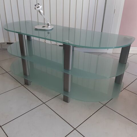 Table TV en verre dpoli 114 cm  60 Perreux (42)