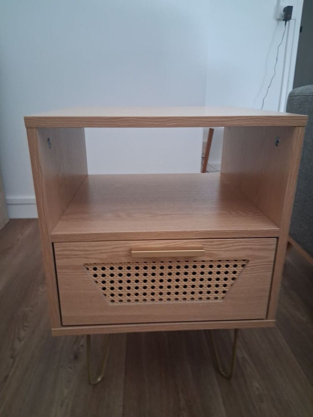 Chevet bois rotin style scandinave Meubles