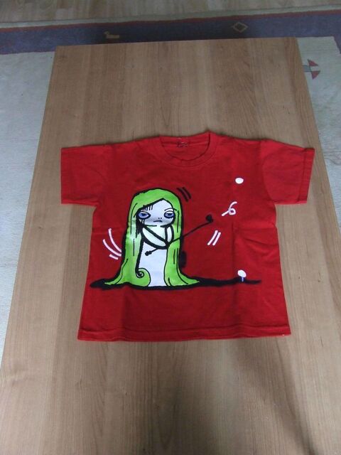 Tee-shirt manches courtes, Rouge motif floqu� fille, 10�ans, 5 Bagnolet (93)