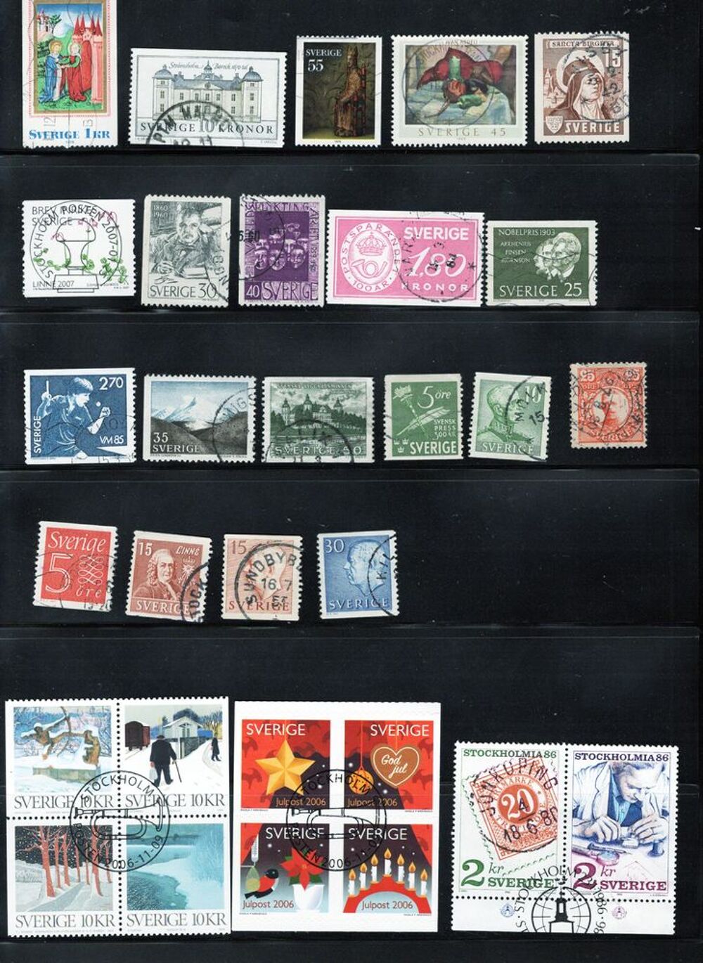 lot de 30 timbres de SUEDE 