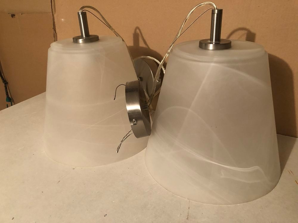 Lot de trois lampes en verre translucide Décoration