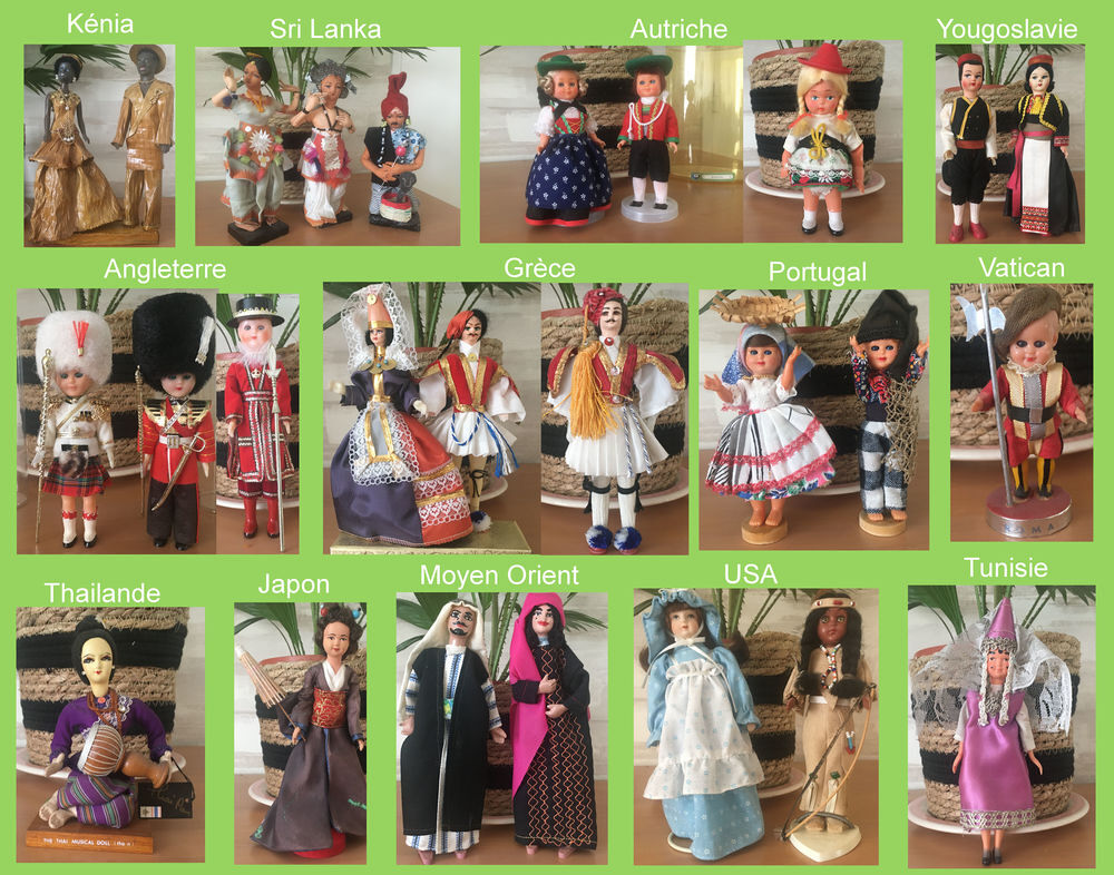 Collection poup&eacute;es folkloriques pays &eacute;trangers 