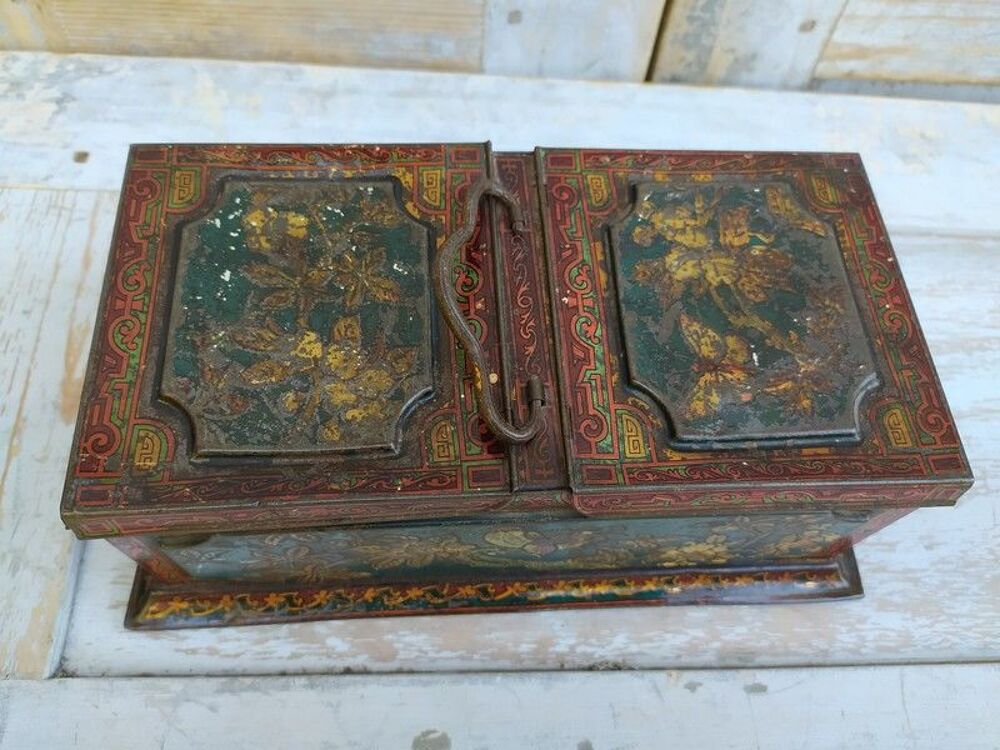 Ancienne Boite Biscuits T&ocirc;le Publicitaire Huntley Palmers 