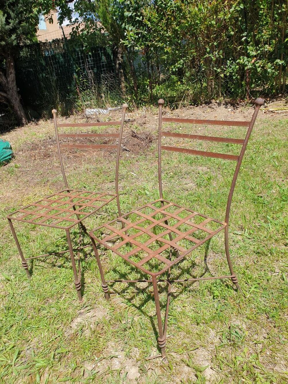 Chaise de jardin pliable m&eacute;tal et bois Jardin