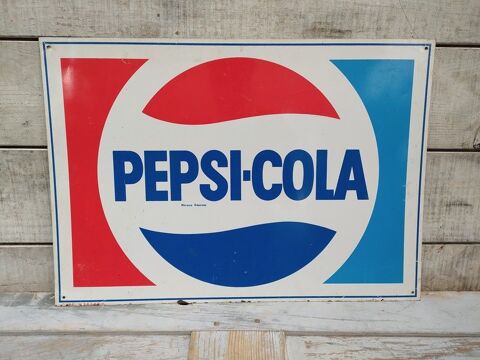 Ancienne Plaque Tôle Publicitaire Pepsi Cola Vintage 140 Loches (37)