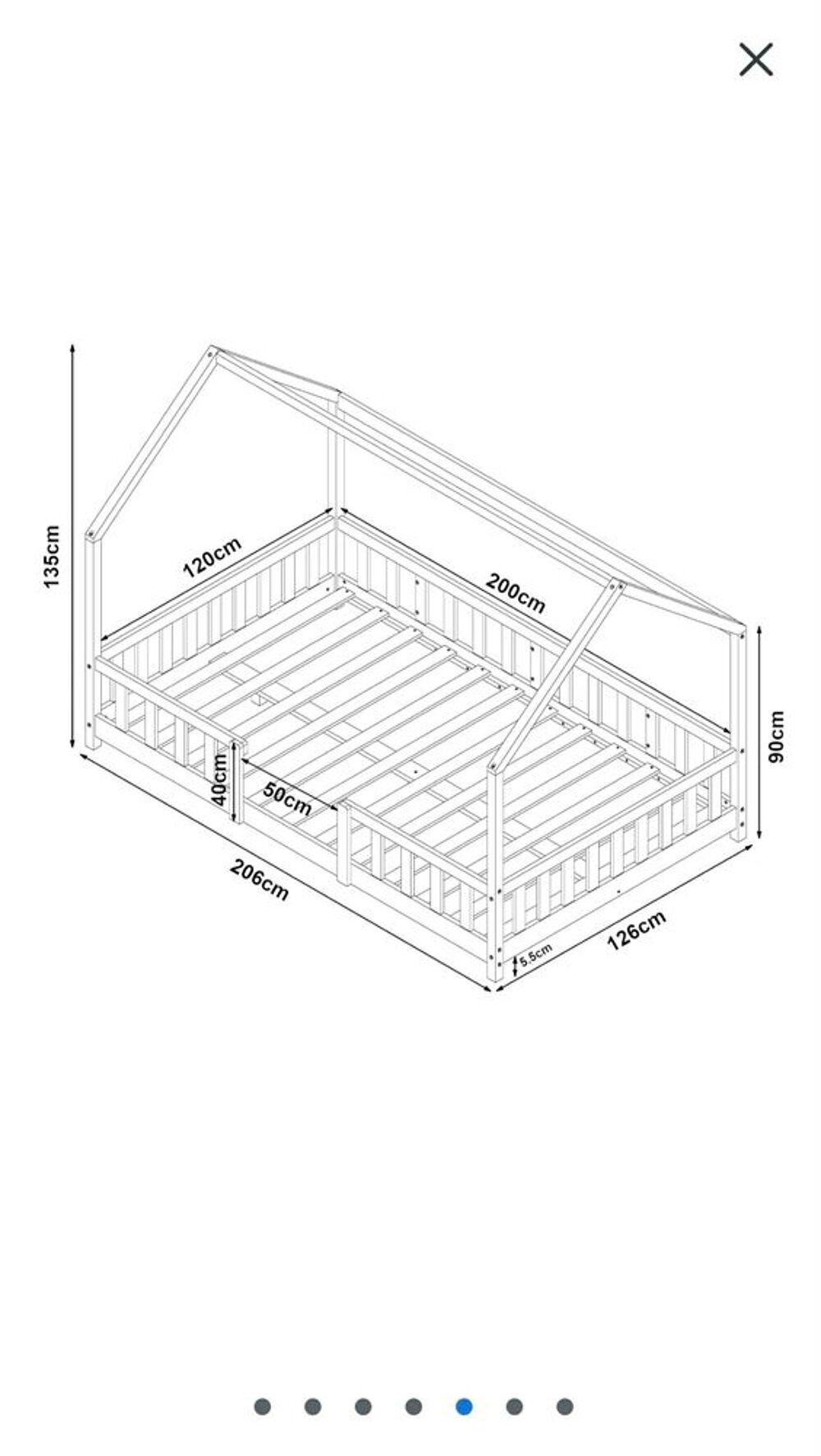Lit cabane 120x200 Mobilier enfants