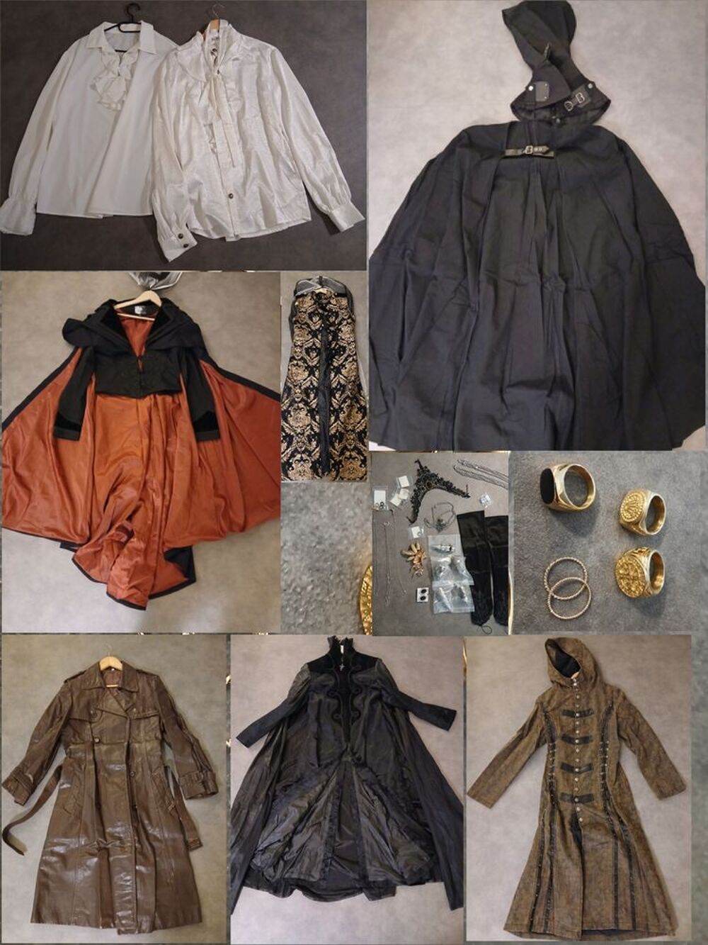 Lot Costumes &amp; Accessoires Gothique, Steampunk, GN 