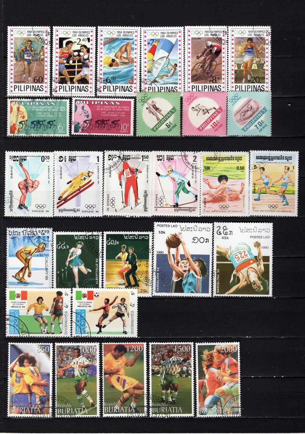 lot de 76 timbres de PAYS d'ASIE sur les SPORTS 
