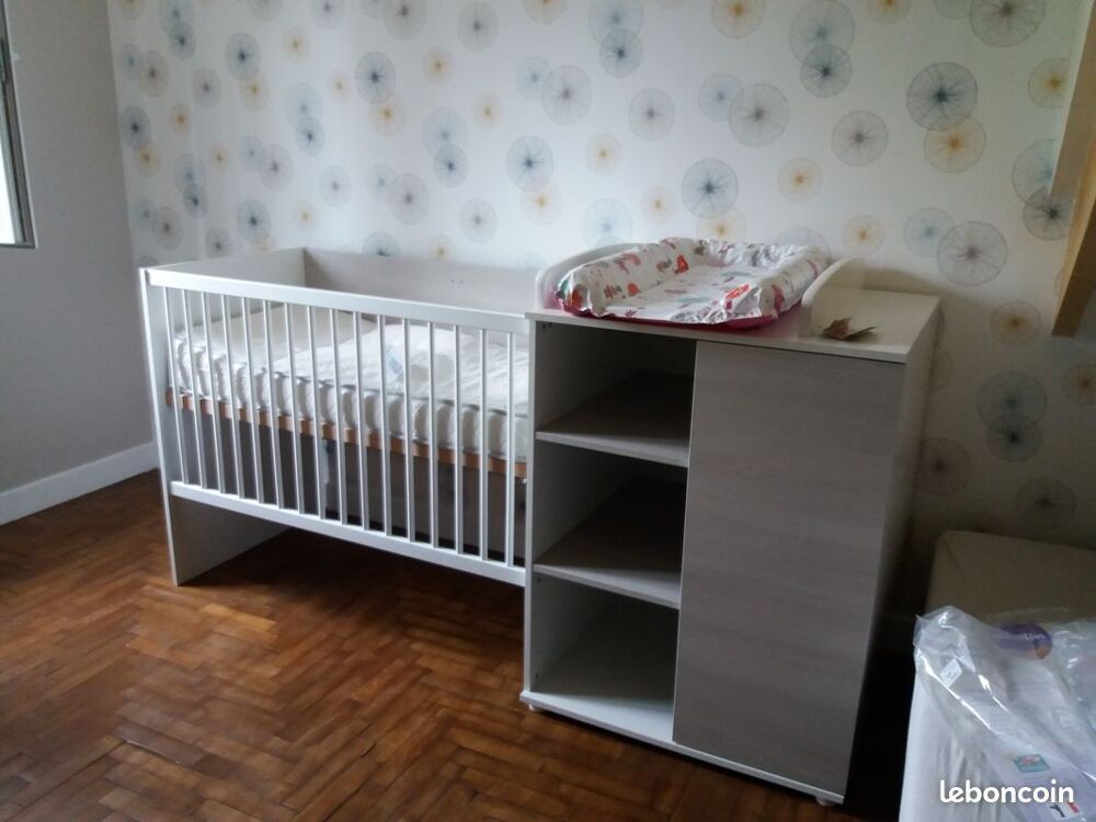 Lit b&eacute;b&eacute; &eacute;volutif MALOU complet + lit en 90 Mobilier enfants
