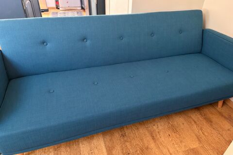 Canapé convertible 3 p style scandinave BLEU CANARD Miliboo Juan Les Pins (06)