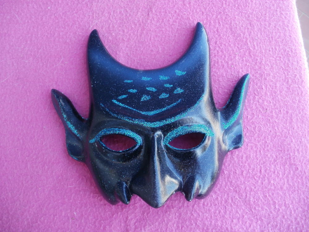 Masque v&eacute;nitien bleu avec paillettes Dcoration
