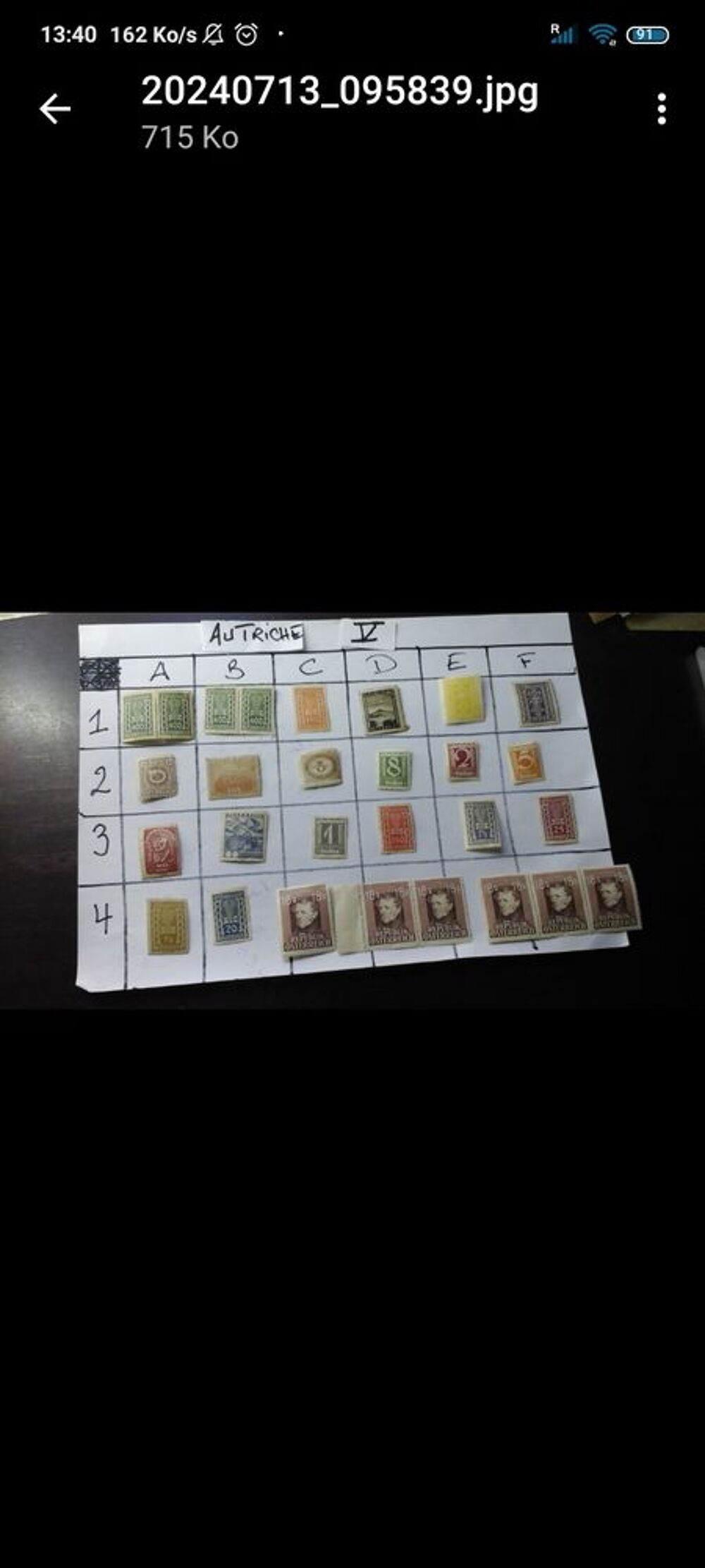 d'anciens timbres 
