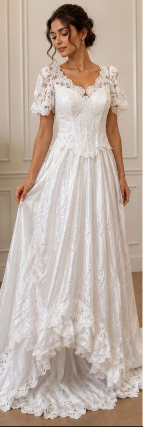 Robe de mariée vintage princesse Lohrencel Cassel Fraisans (39)