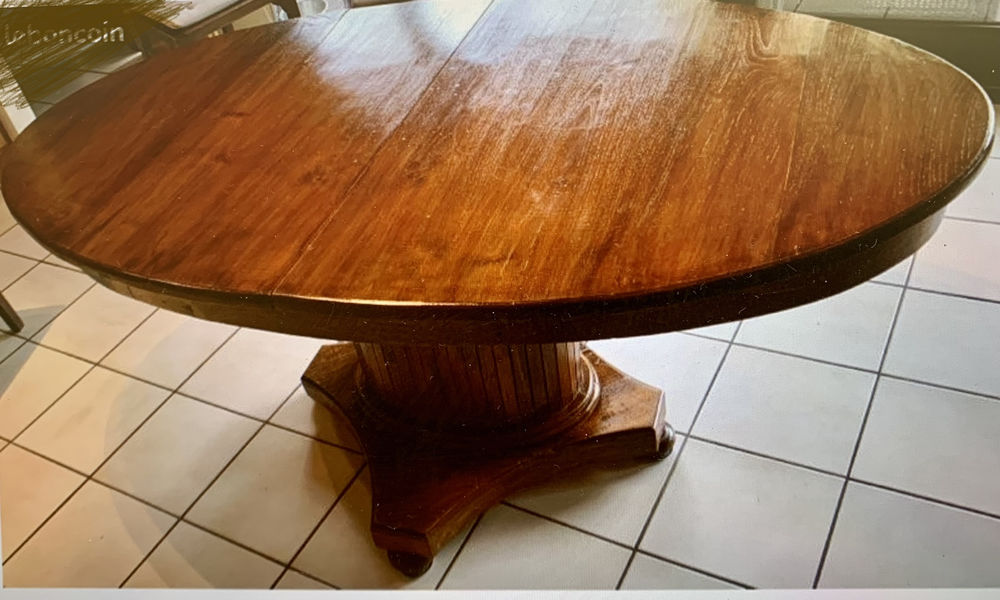 table ovale teck massif + 6 chaises Meubles