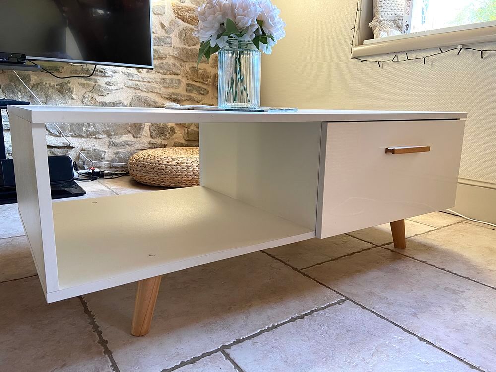 Table basse blanche scandinave Meubles