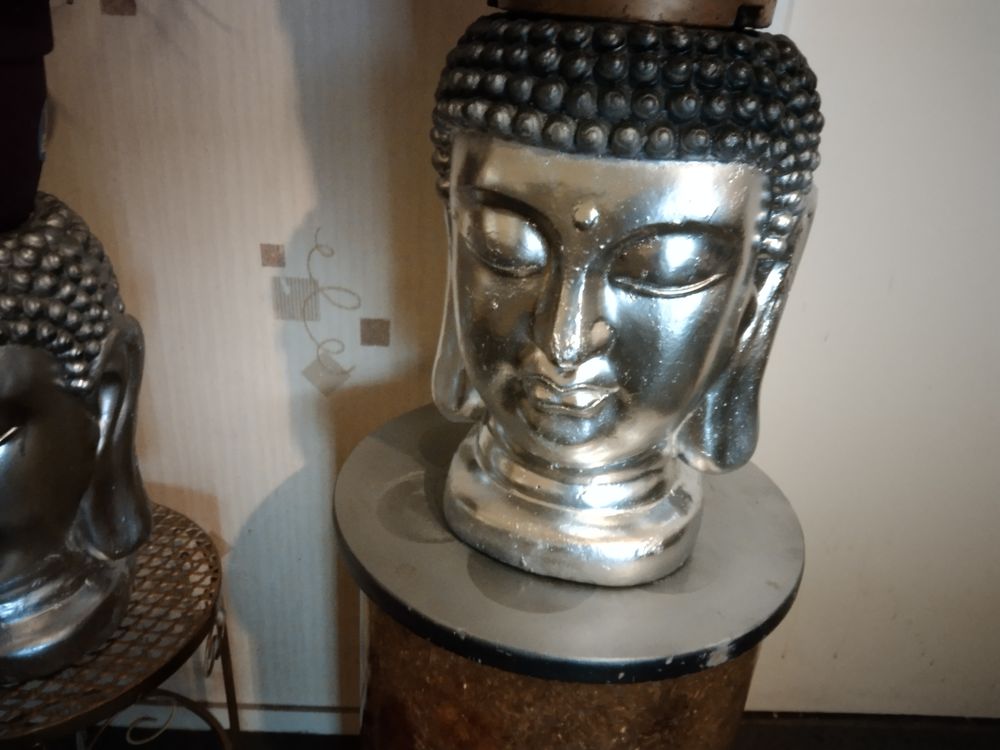 2 t&ecirc;tes de bouddha porte pot Décoration