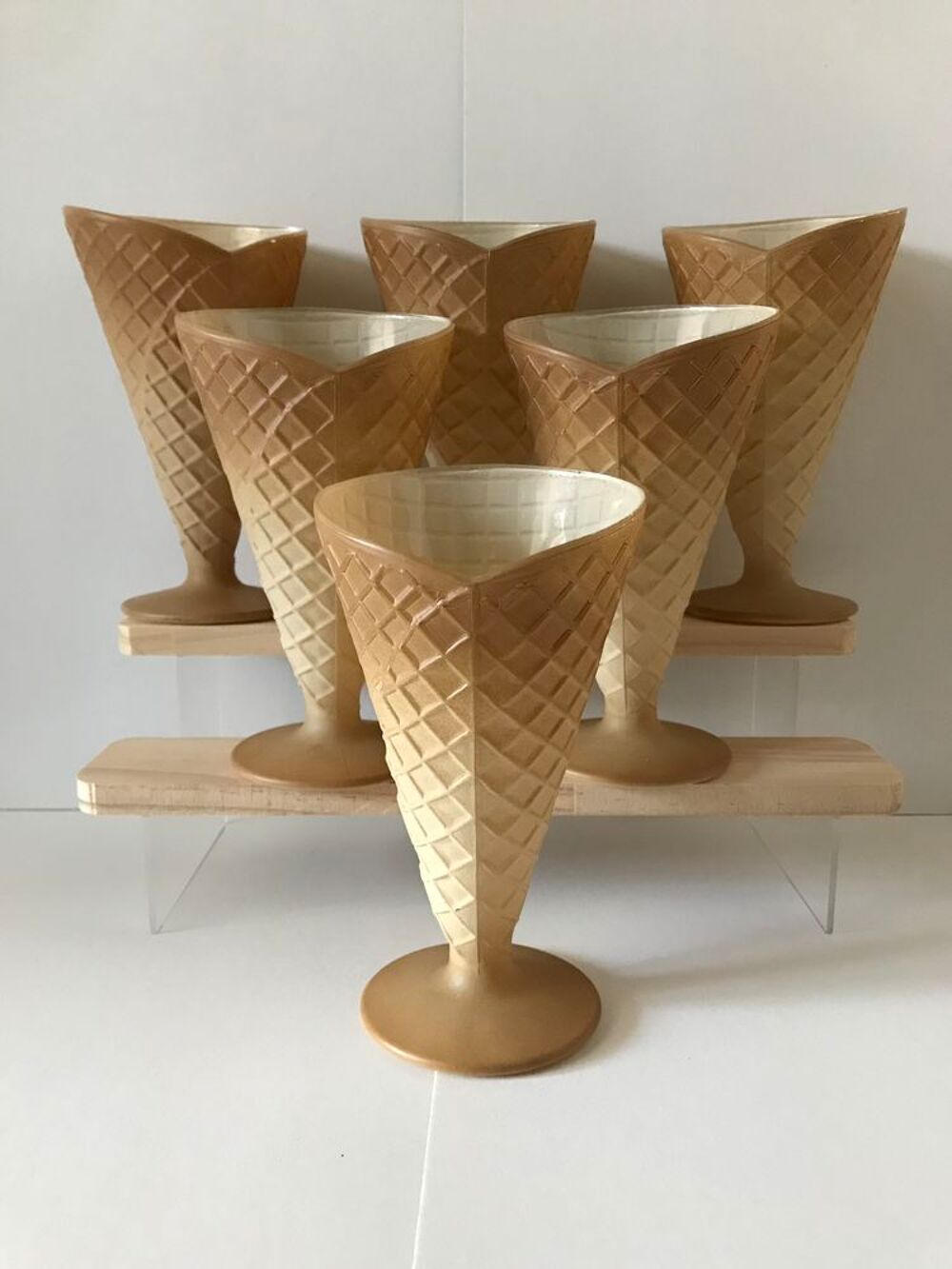 Lot 6 coupe &agrave; glace forme c&ocirc;ne Cuisine