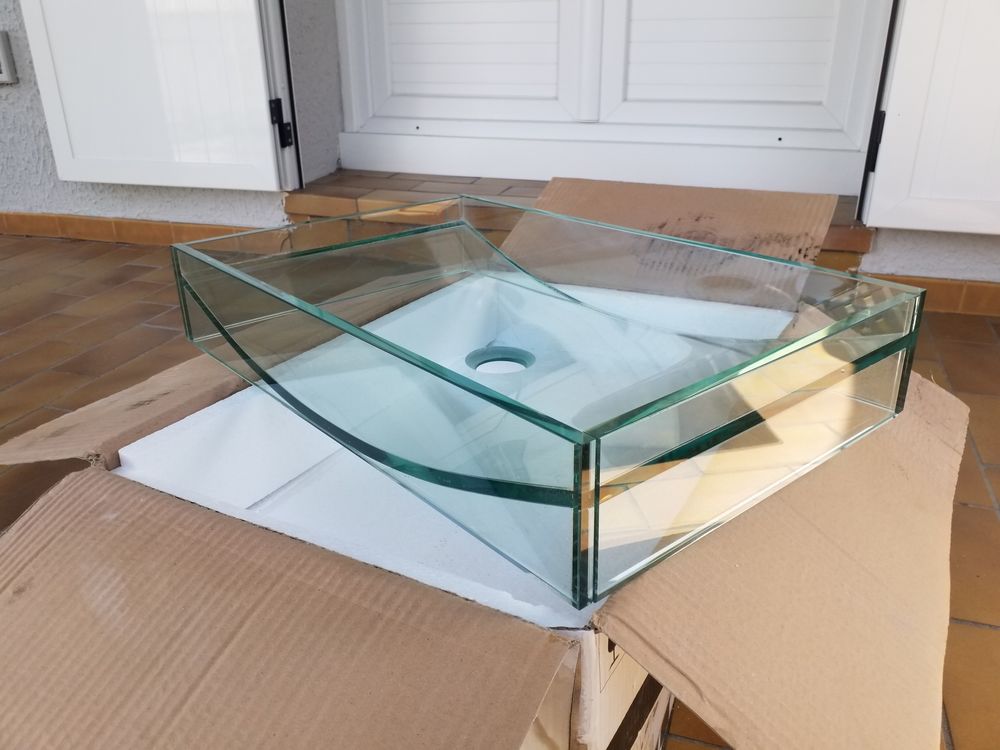 2 vasques lavabo en verre transparent neuf Meubles
