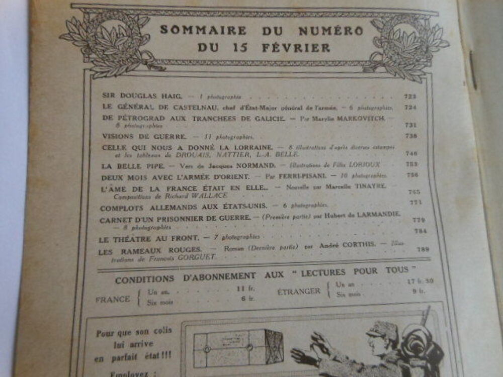 lecture pour tous du 15 f&eacute;vrier 1916 pa82 Livres et BD