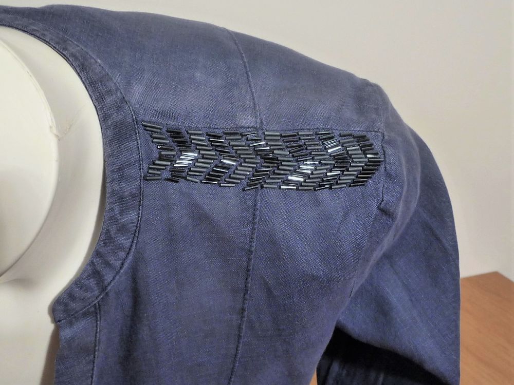 Tunique 100% Lin Bleu &agrave; Manches Longues- Taille 36- Promod Vêtements