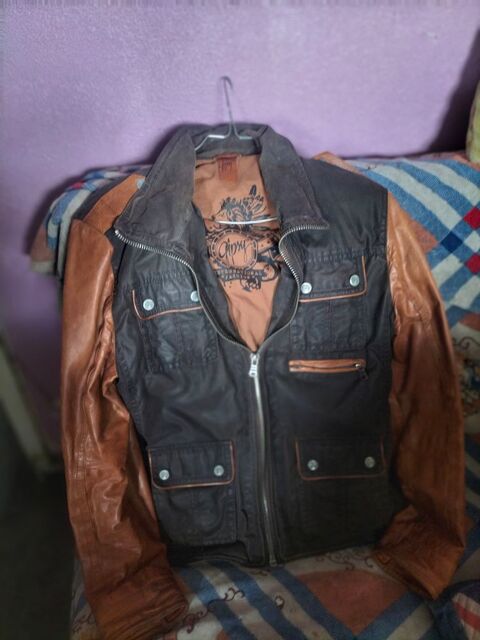 Veste Gipsy slim fit cuir et Coton taille L trs bon tat 48 Cachan (94)