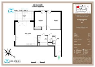  Appartement � vendre 3 pi�ces 64 m�