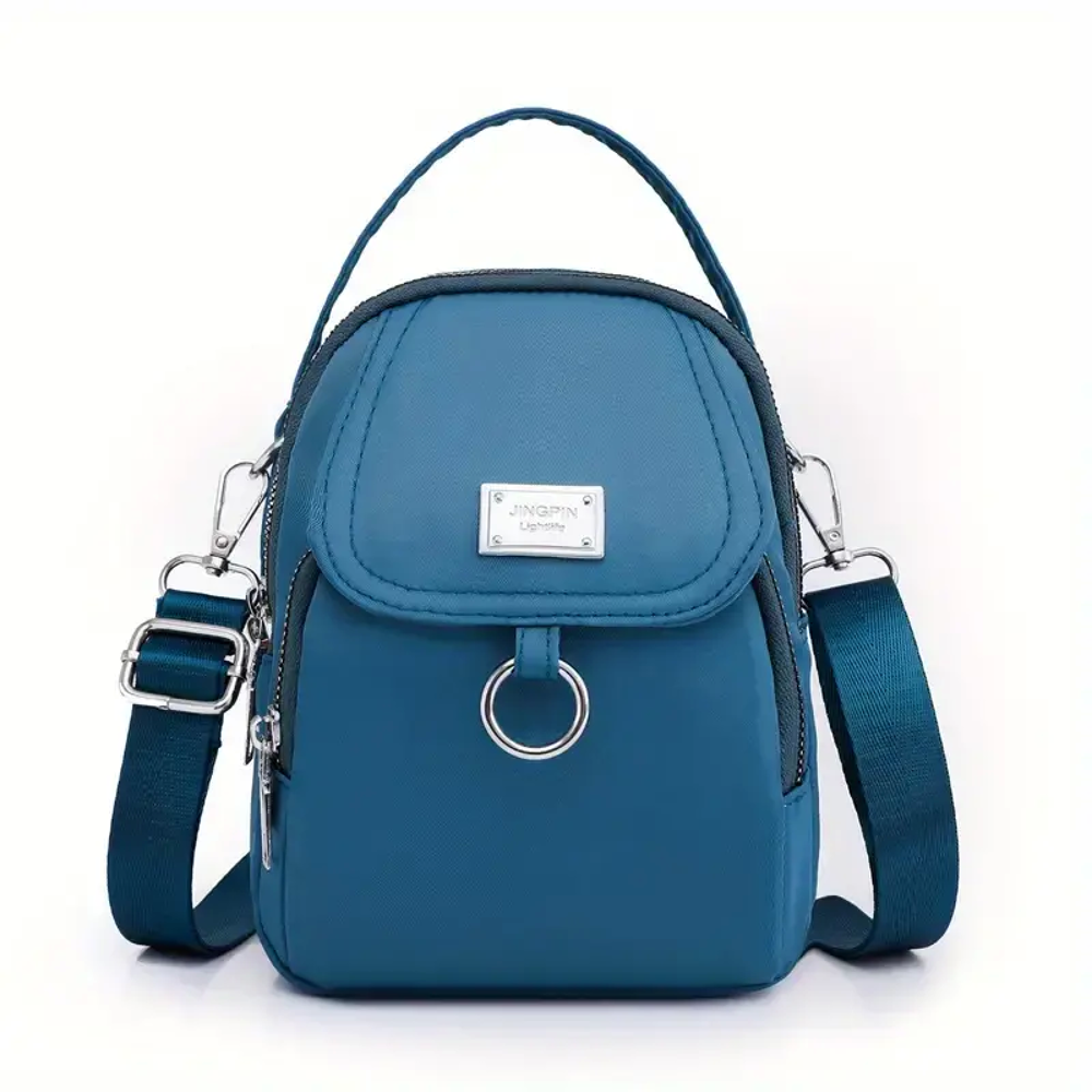 Sac &agrave; bandouli&egrave;re polyvalent pour femme de couleur unie bleu Maroquinerie