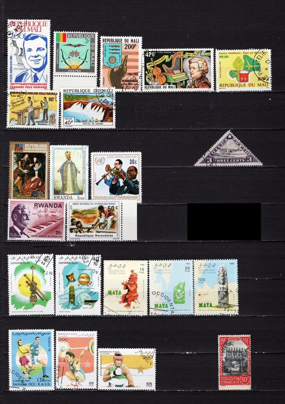 lot de 73 timbres d'AFRIQUE 