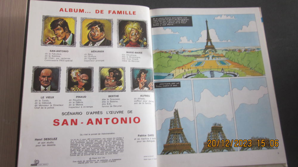3 B D DE SAN-ANTONIO VINTAGES DE 1972 /73 / 74 Livres et BD