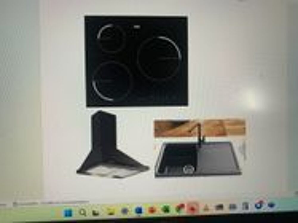 cuisine neuve fa&ccedil;ade grise plan de travail ch&ecirc;ne clair Meubles