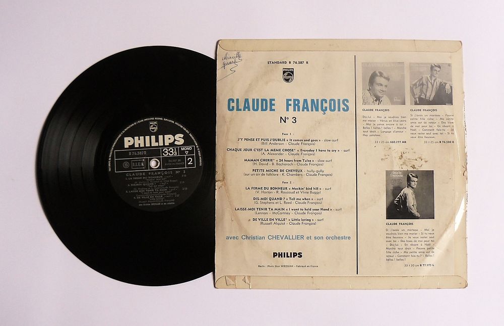 25cm J'y pense et puis j'oublie - Claude Fran&ccedil;ois - 1964 CD et vinyles