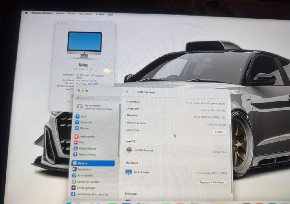 iMac 2013 en 21,5 sous Sonoma Matériel informatique