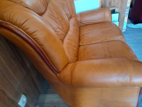 Canape non convertible marron 70 Loix (17)