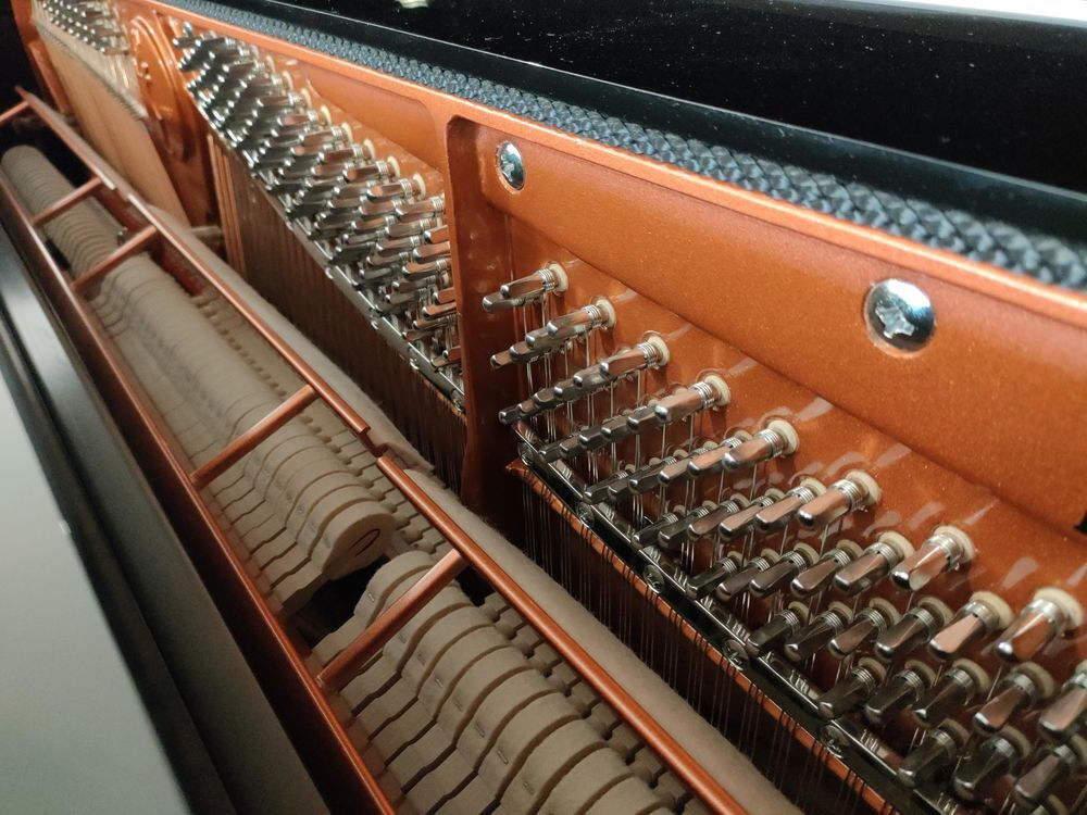 Occasion avec Silencieux piano droit Feurich 122 Universal noir laqu&eacute; Instruments de musique