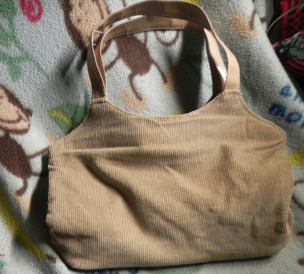 sac &agrave; main en velours marron Maroquinerie