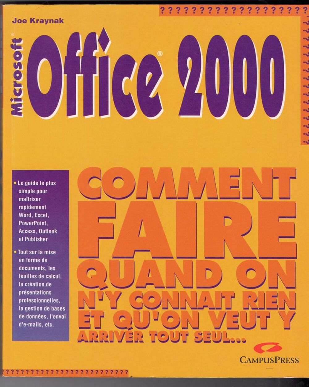 MICROSOFT OFFICE 2000 - Joe Kraynak Livres et BD