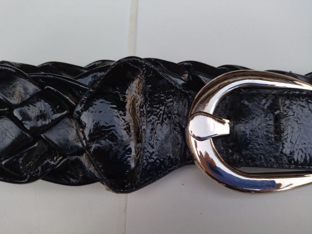 Ceinture en vernis noire Maroquinerie