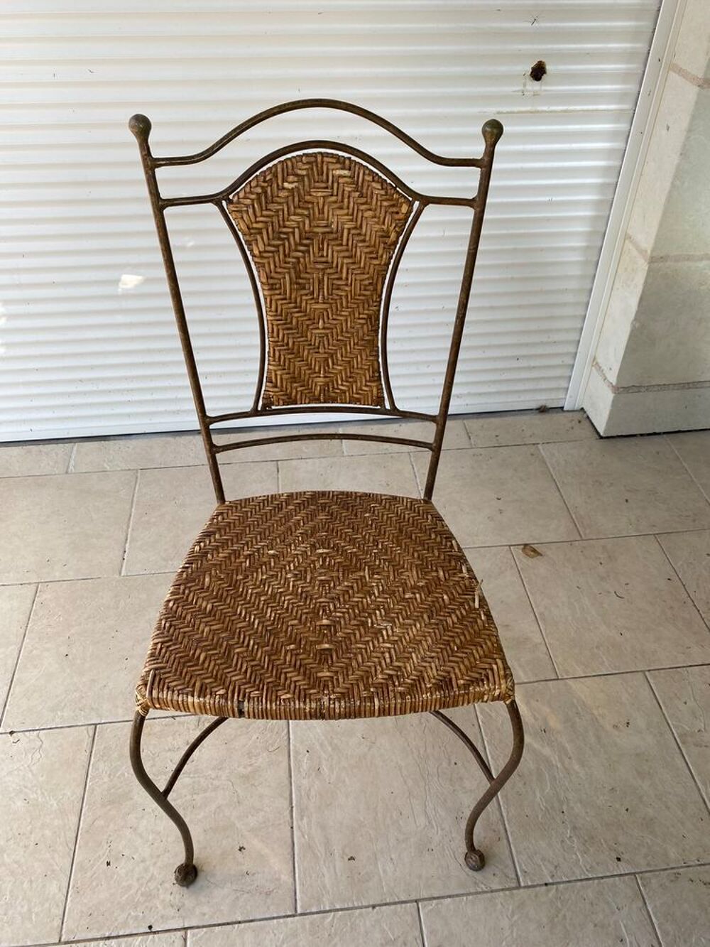 chaise fer forg&eacute; / rotin Meubles
