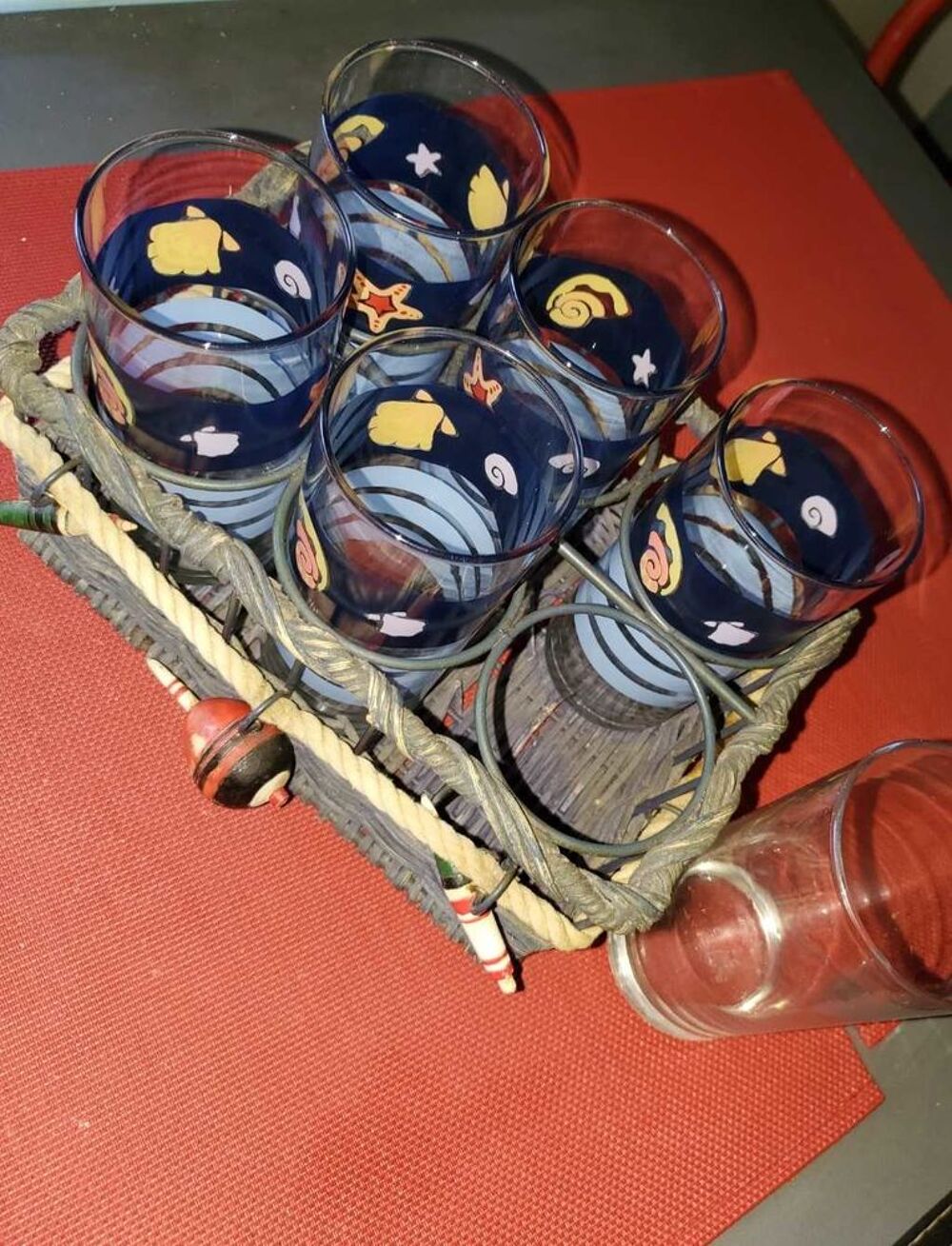 ensemble panier 5 verres Décoration