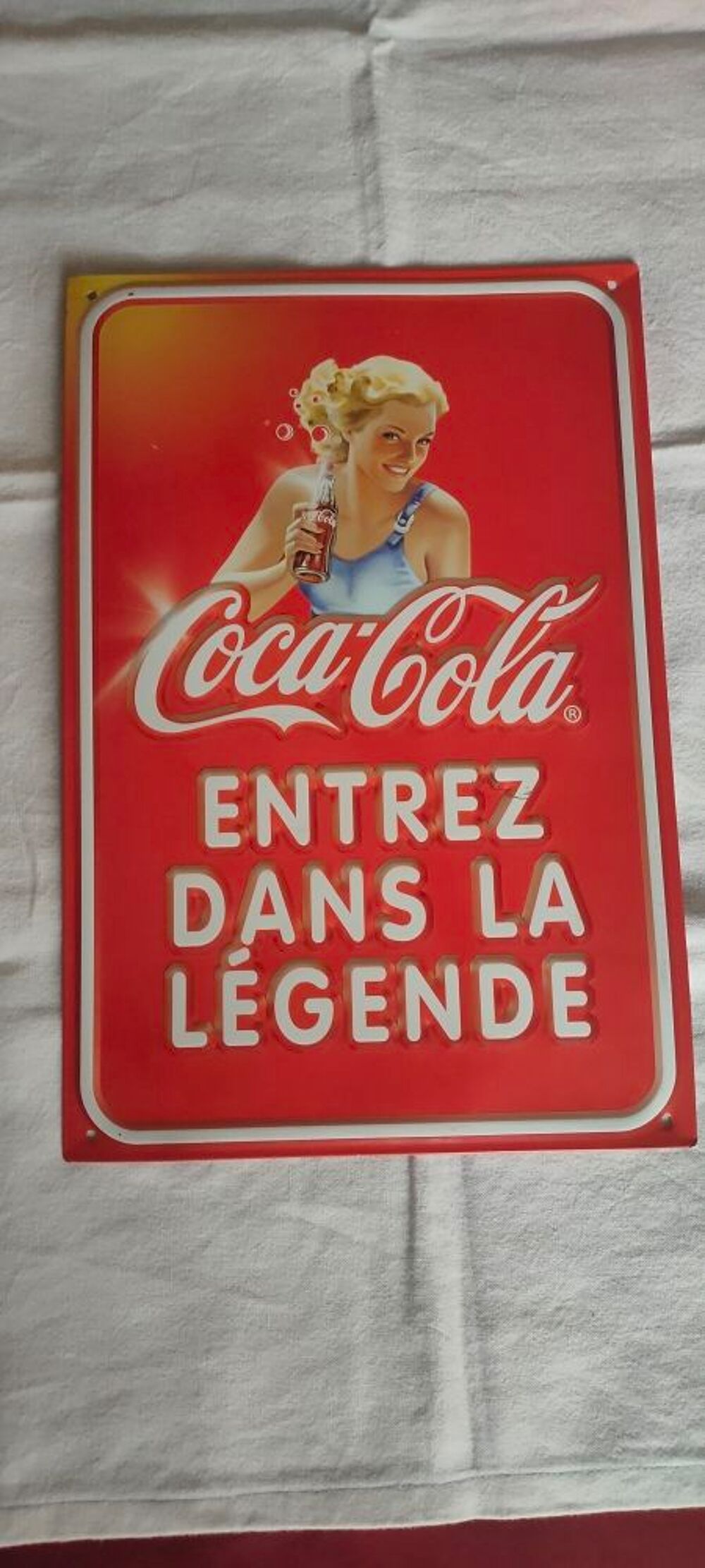 Plaque publicitaire Coca cola entrez dans la l&eacute;gende Décoration